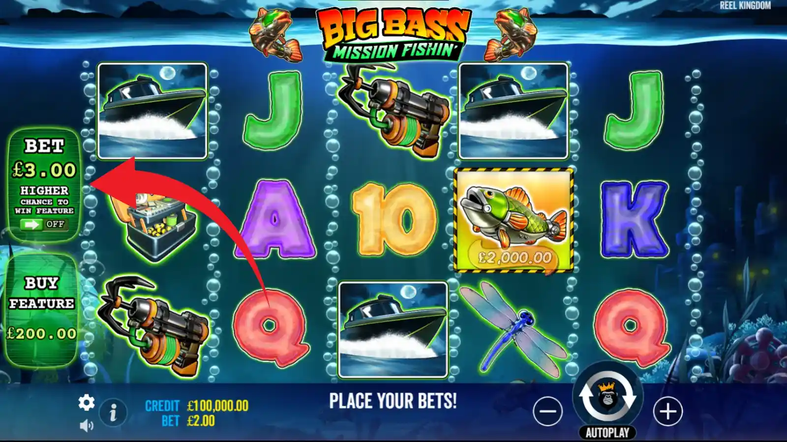 Big Bass Mission Fishin Feature Ante Bet
